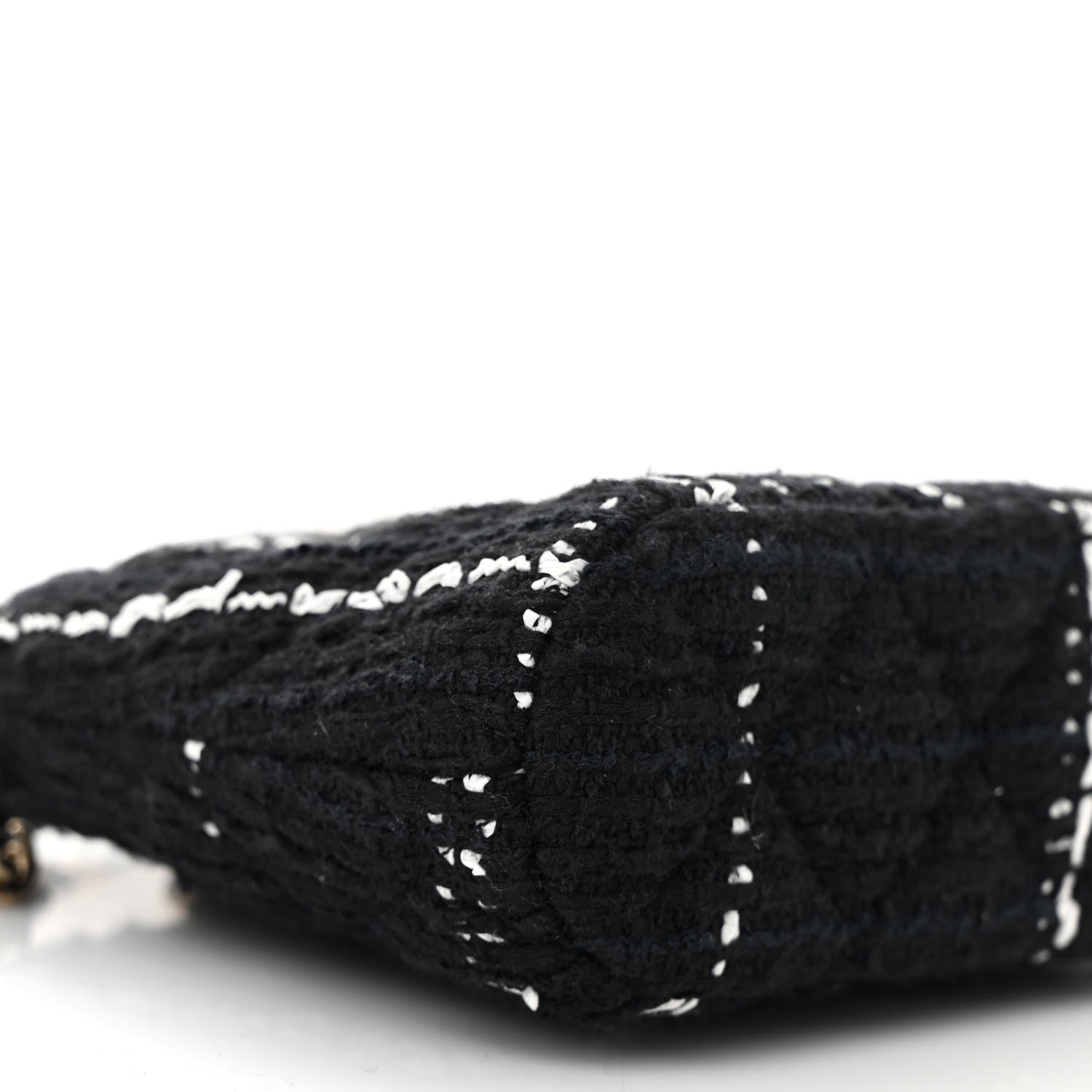 Chanel Tweed Quilted Mini Clutch With Chain Black White 9 of 11