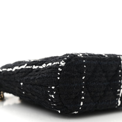 Chanel Tweed Quilted Mini Clutch With Chain Black White 9 of 11