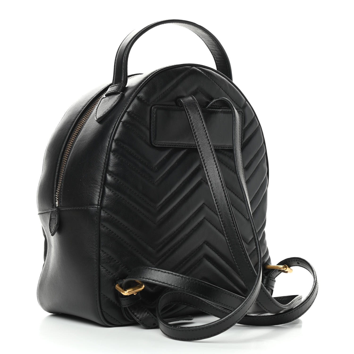 Gucci Calfskin Matelasse GG Marmont Dome Backpack Black 2 of 13