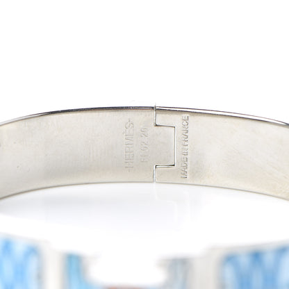 Hermes Enamel Narrow Print H Lift Clic Clac H Bracelet PM Orange Blue 6 of 7