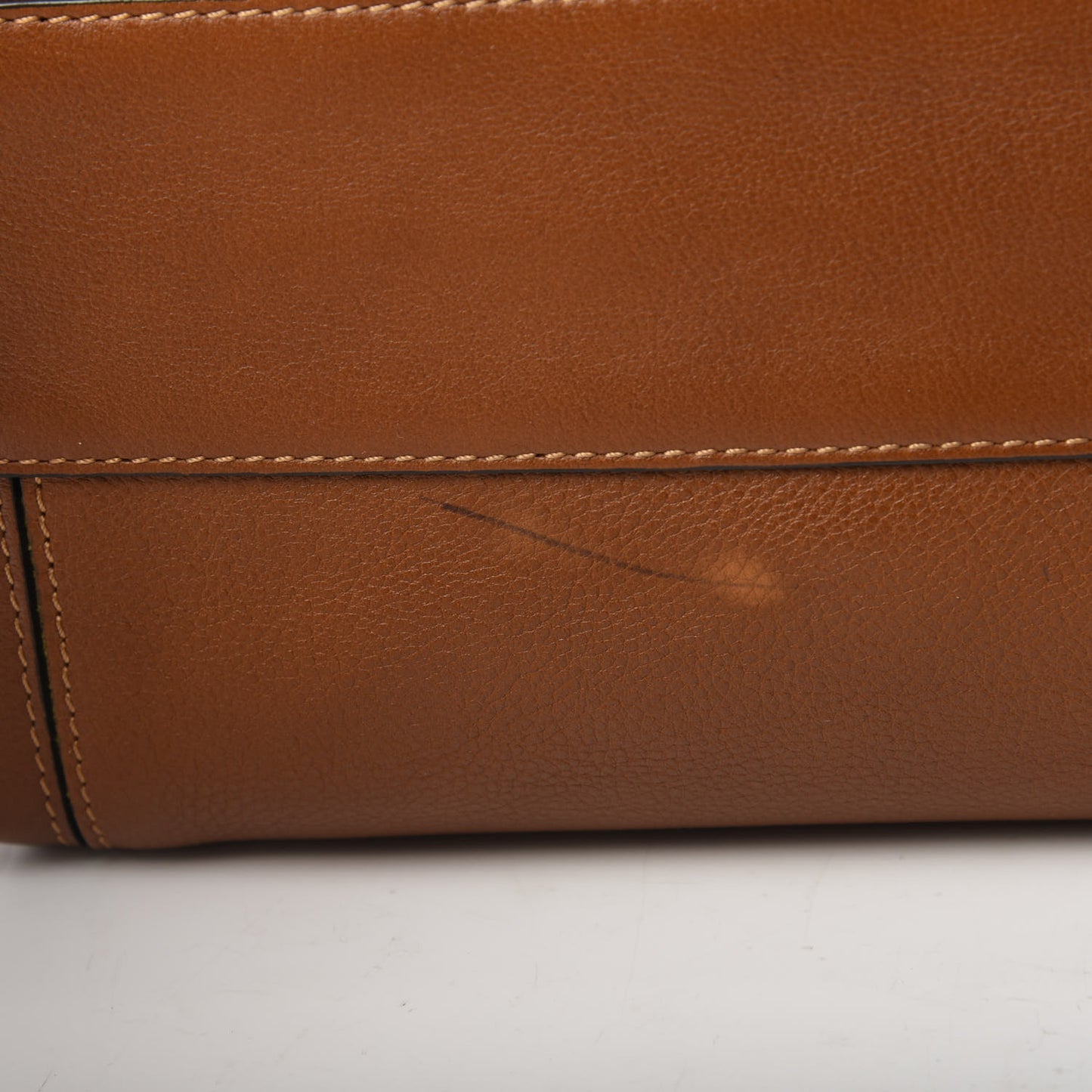 Smooth Calfskin Medium Milo Shopping Tote Caramel