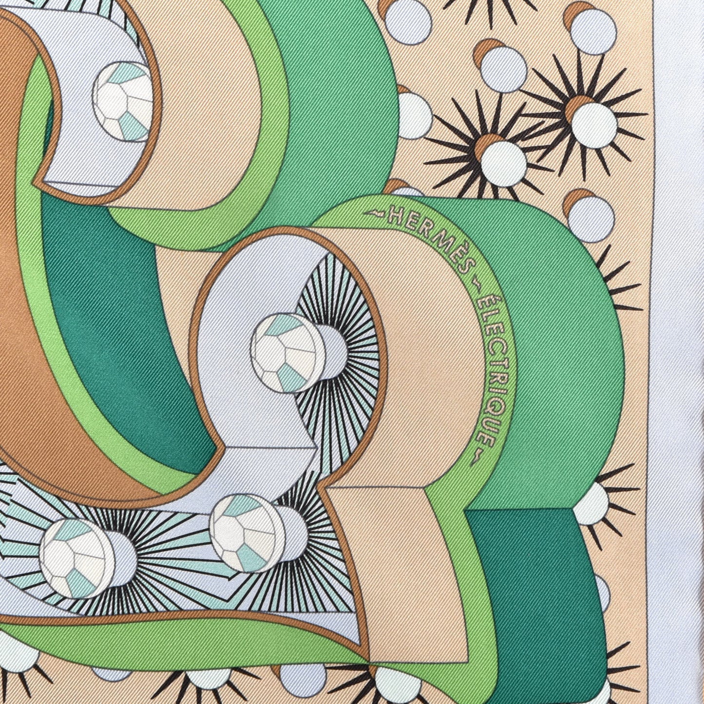 Silk Electrique Scarf 90 Ciel Vert White