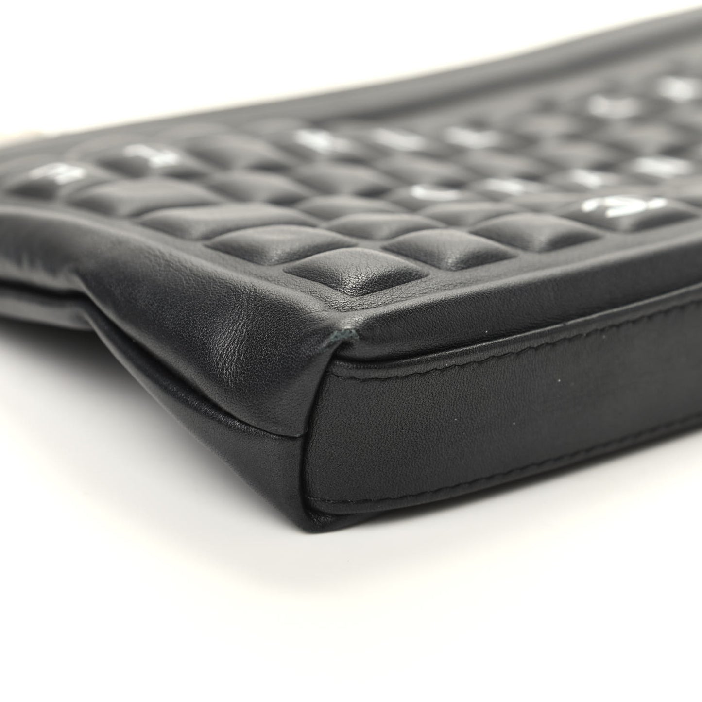 Metallic Calfskin Keyboard Pouch Black