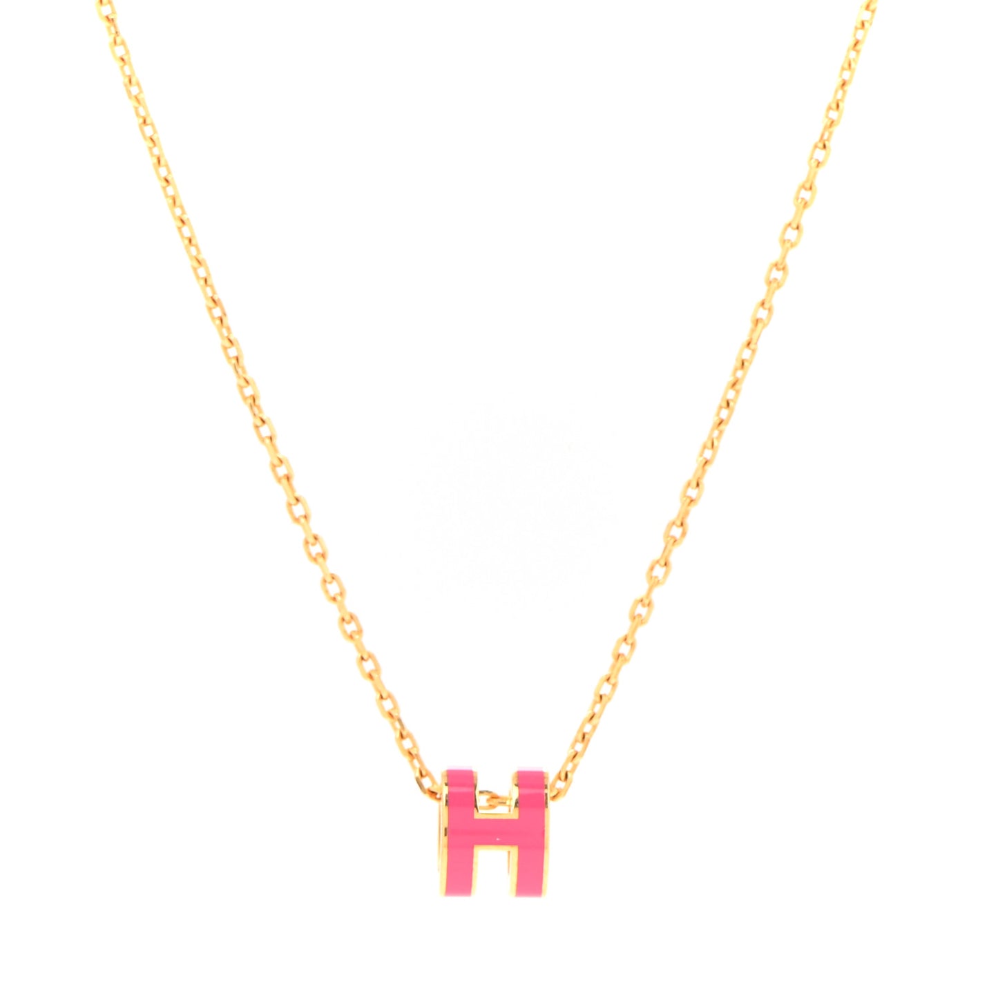 Lacquered Gold Mini Pop H Pendant Necklace Rose Extreme
