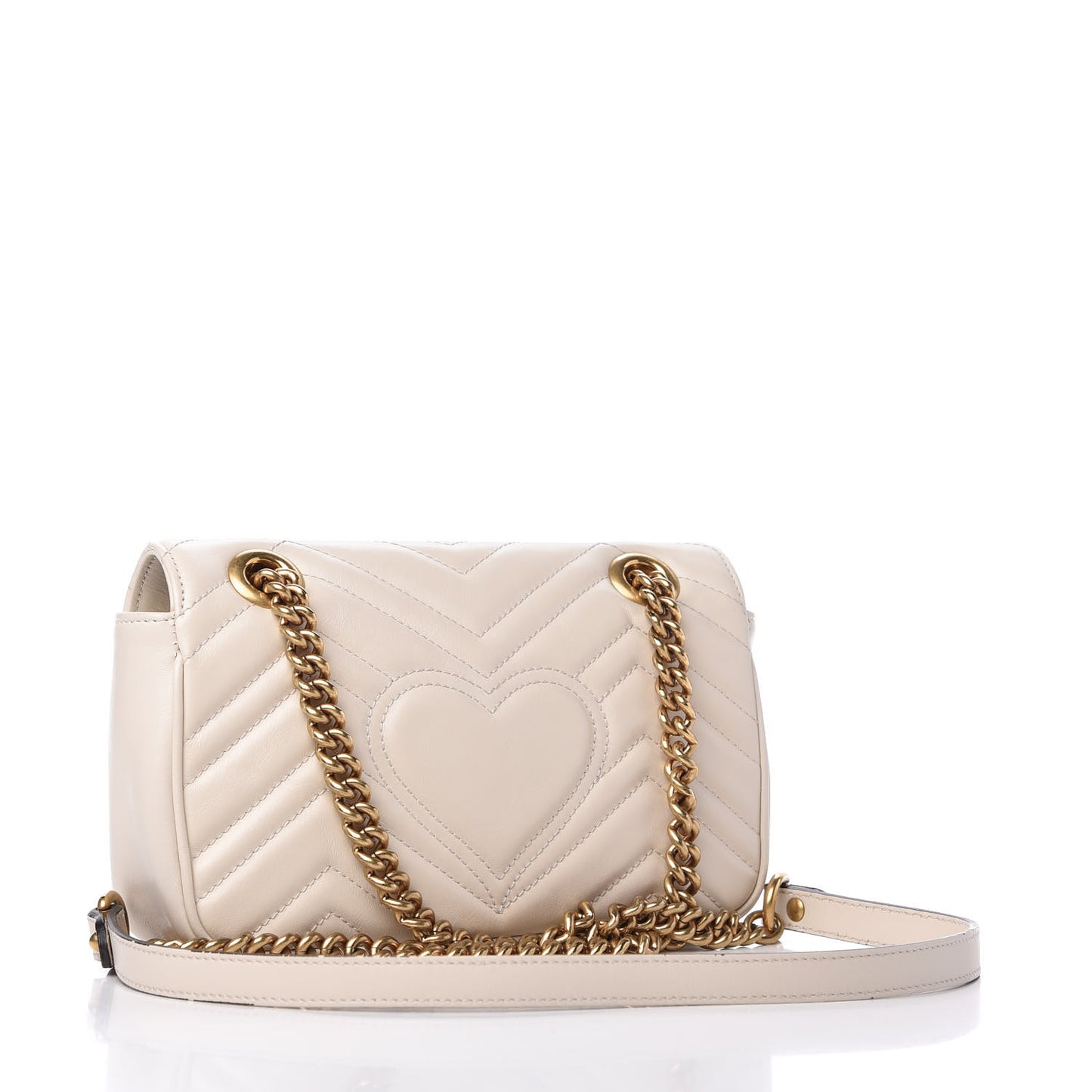 Calfskin Matelasse Mini GG Marmont Shoulder Bag White