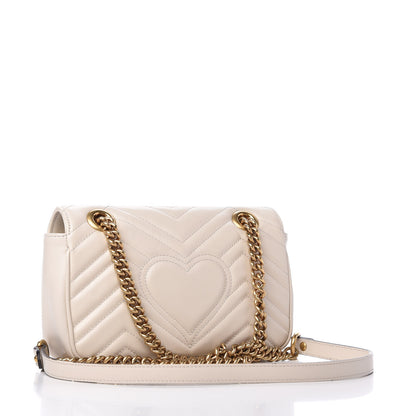 Gucci Calfskin Matelasse Mini GG Marmont Shoulder Bag White 3 of 10