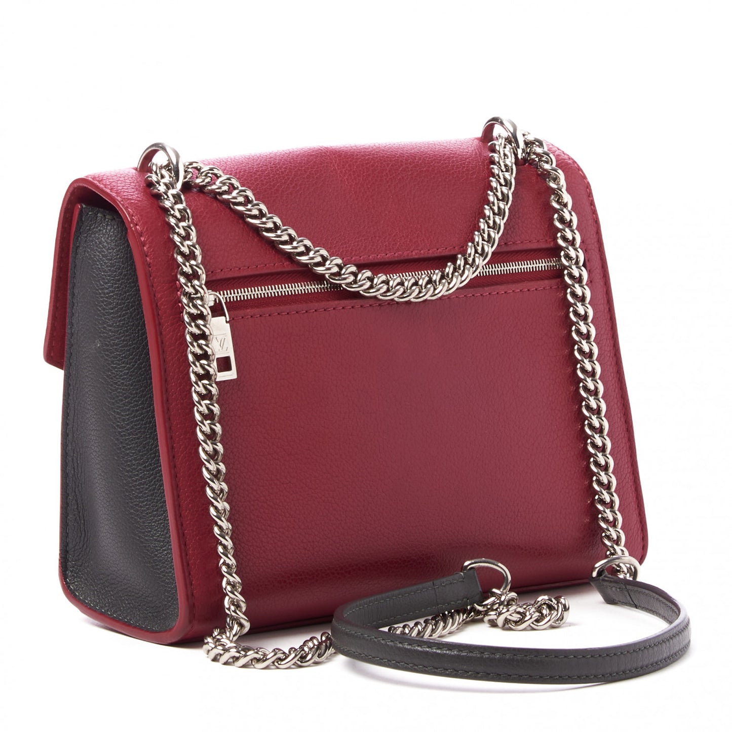Soft Calfskin Mylockme Chain Bag BB Lie De Vin Etain Creme