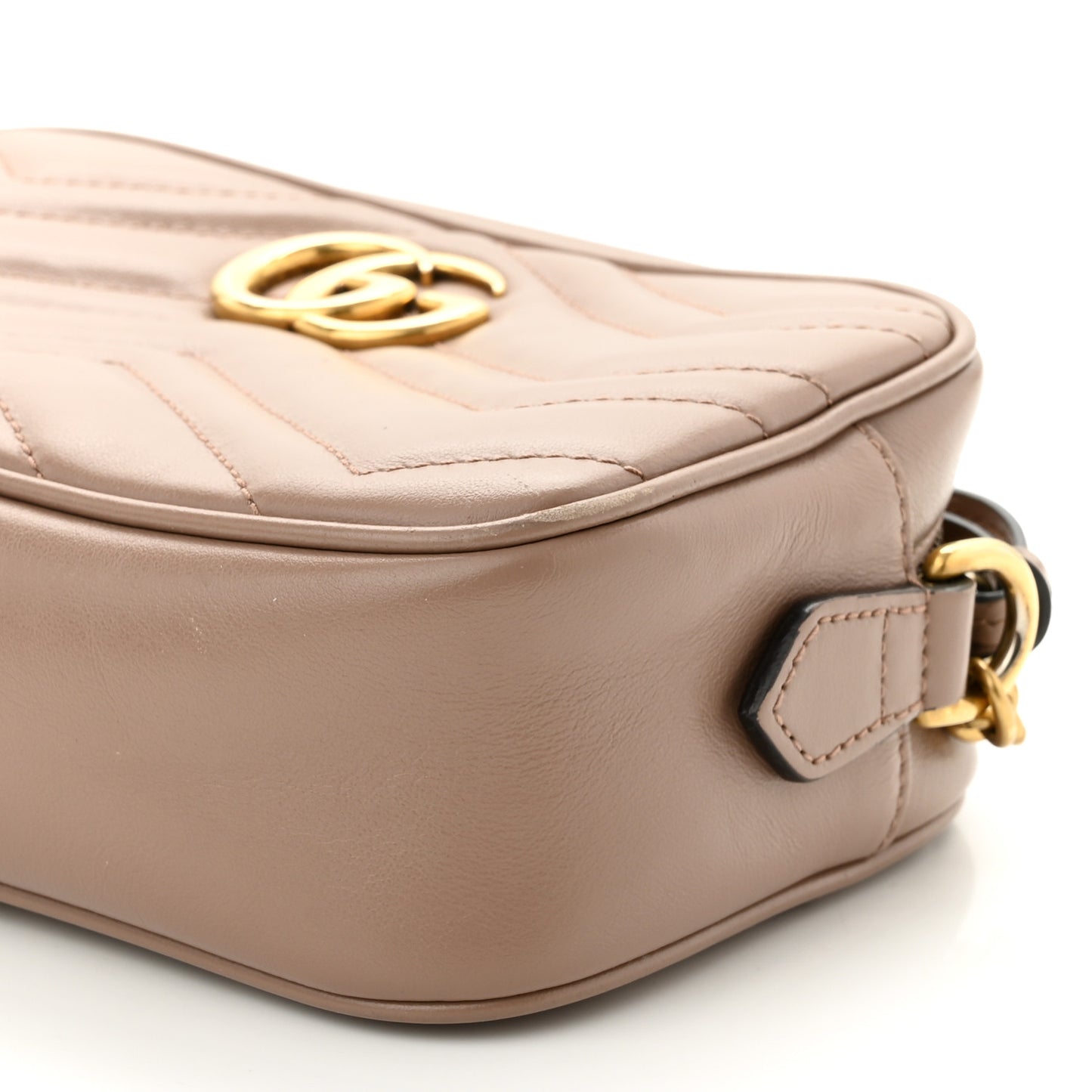 Calfskin Matelasse Mini GG Marmont Chain Shoulder Bag Porcelain Rose