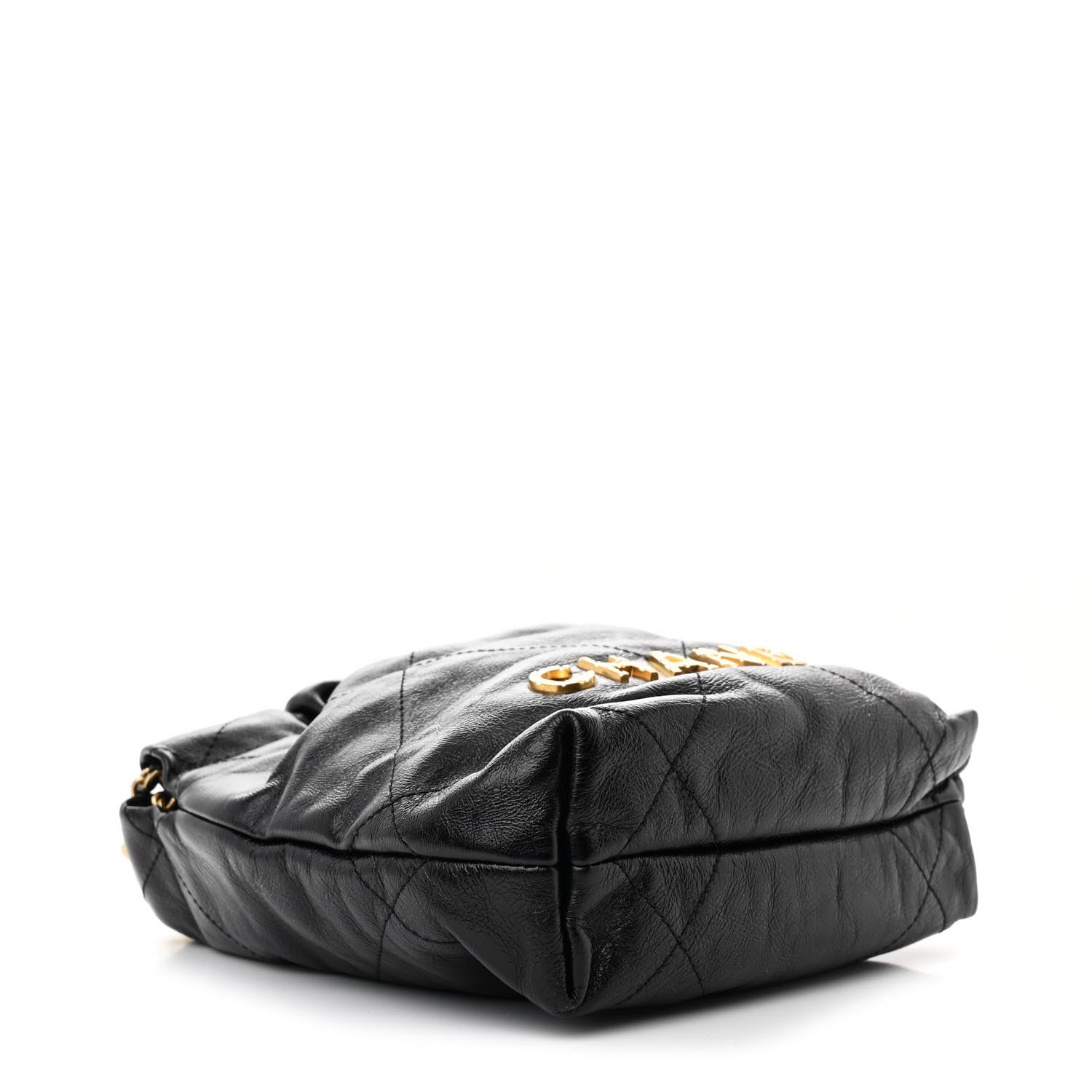 Chanel Shiny Crumpled Calfskin Quilted Pearl Mini Chanel 22 Black 4 of 10