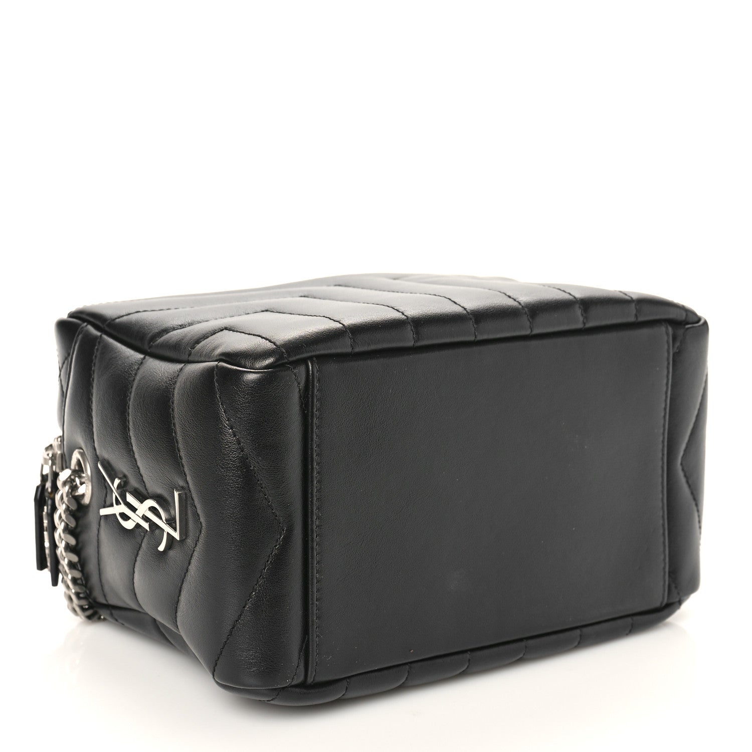 Saint Laurent Calfskin Y Quilted Monogram Small Loulou Bowling Bag Black 4 of 9