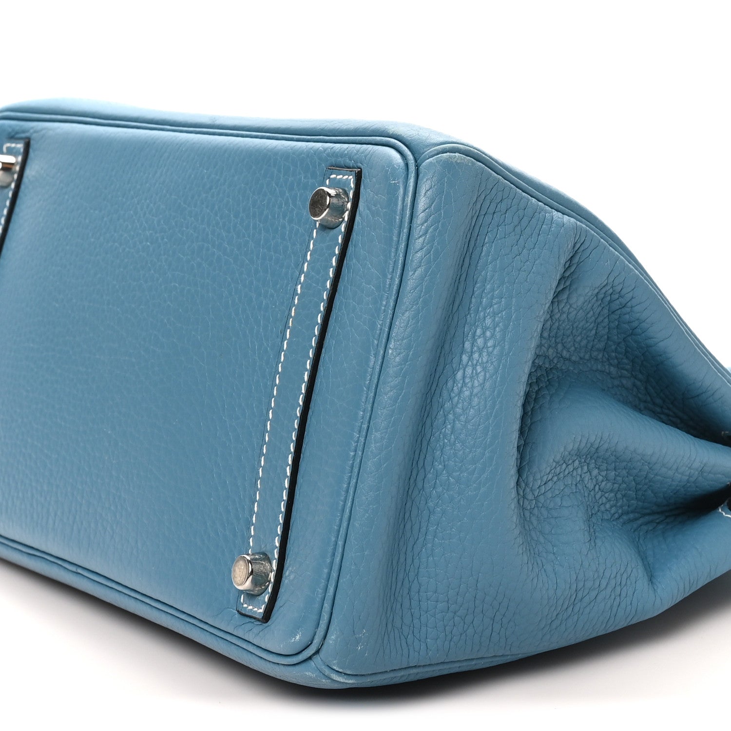 Hermes Taurillon Clemence Birkin 30 Blue Jean 10 of 11