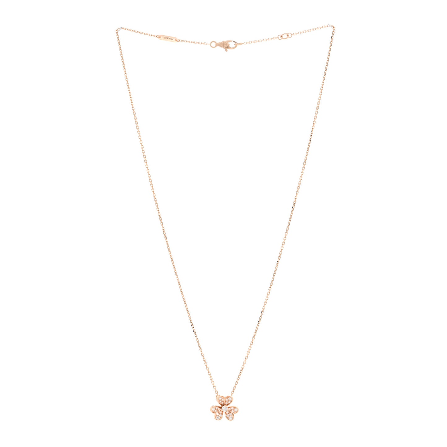 18K Rose Gold Diamond Mini Frivole Pendant Pave Necklace