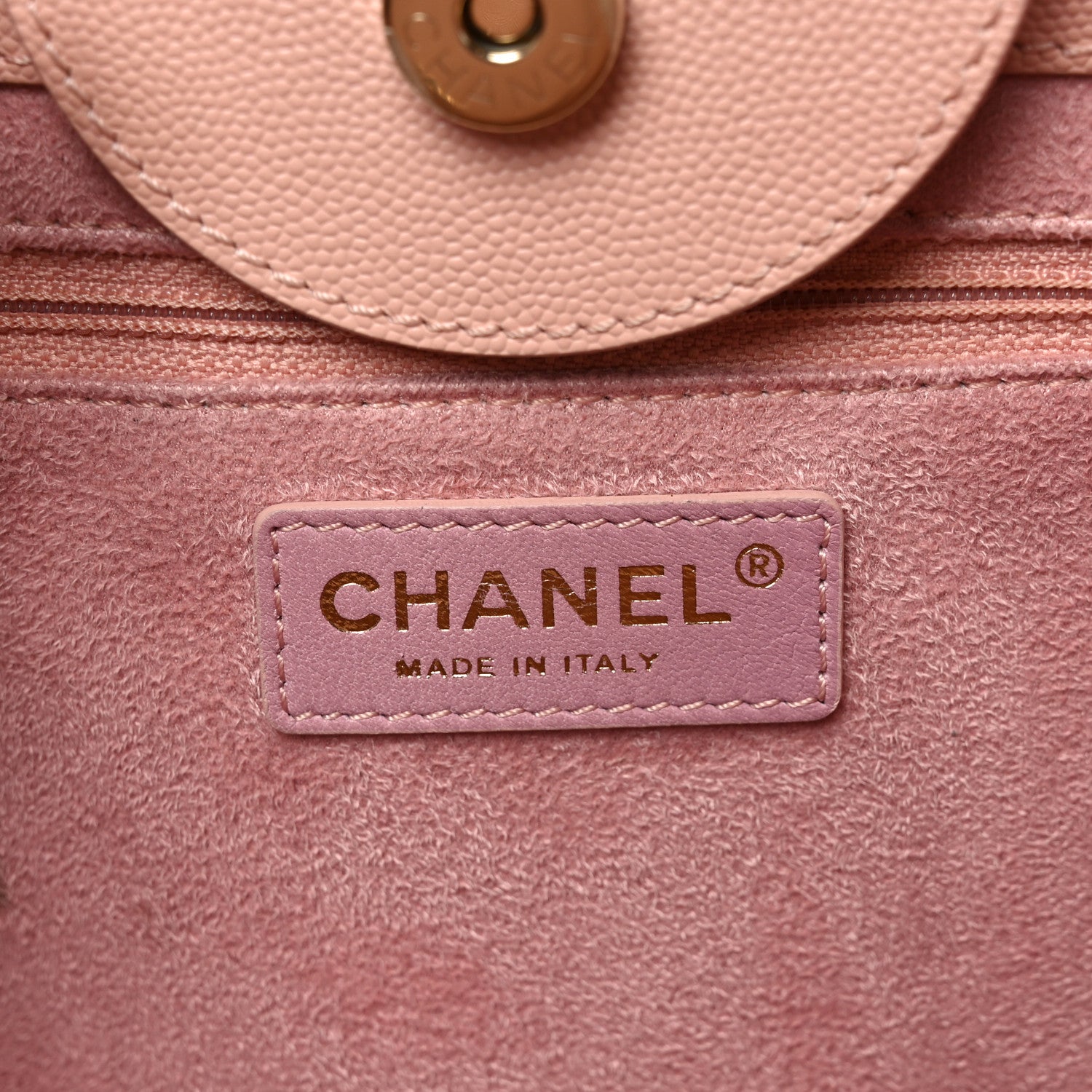 Chanel Caviar Small Studded Deauville Tote Light Pink 6 of 11