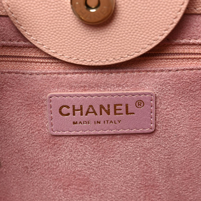 Chanel Caviar Small Studded Deauville Tote Light Pink 6 of 11