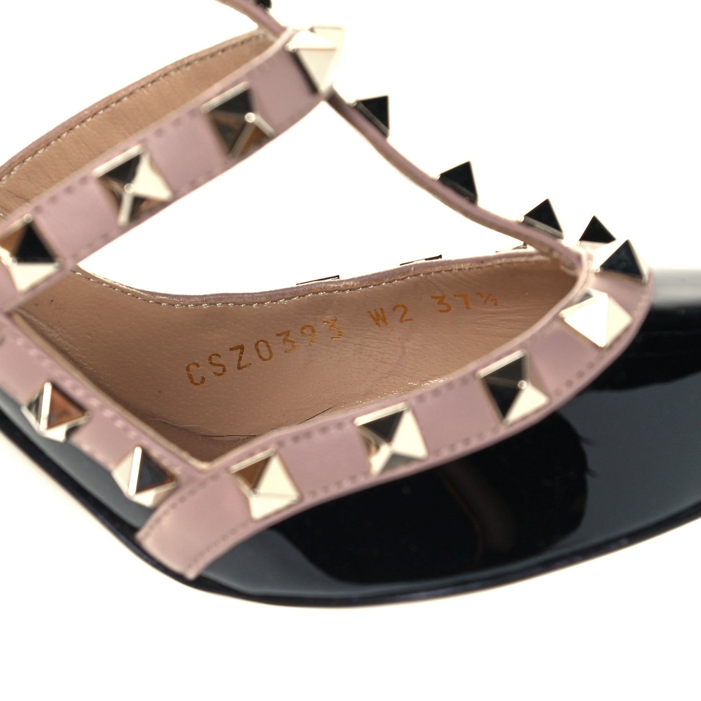 Patent Nappa Rockstud Ankle Strap 100mm Pumps 37.5 Black Poudre