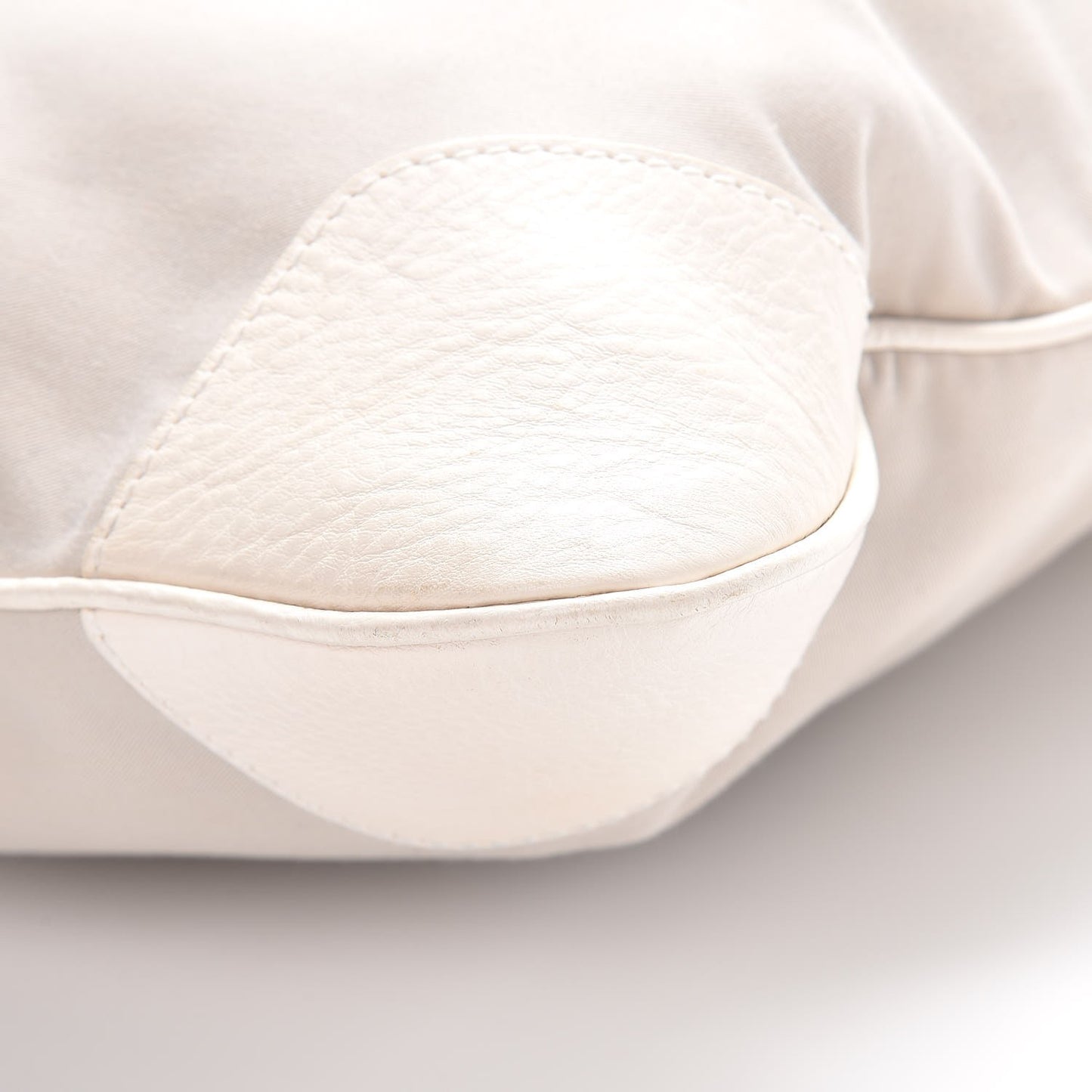 Canvas Calfskin Crest Embroidered Flat Tote White