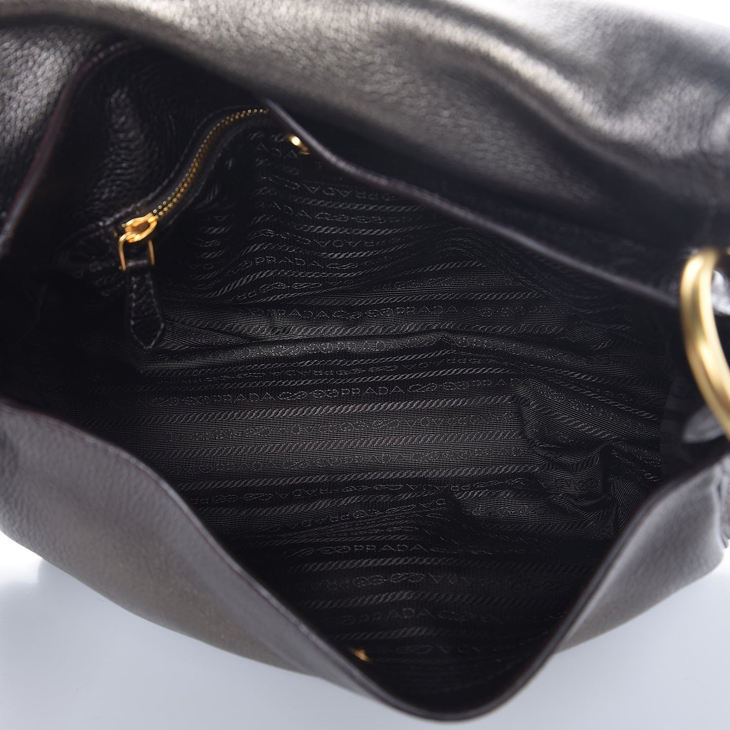 Metallic Vitello Daino Shoulder Flap Bag Piombo