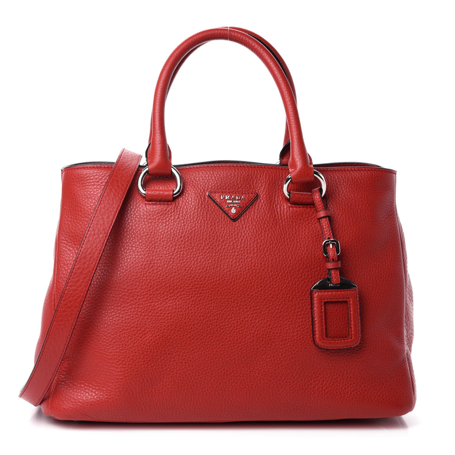 Prada Vitello Daino Tote Rosso 1 of 10