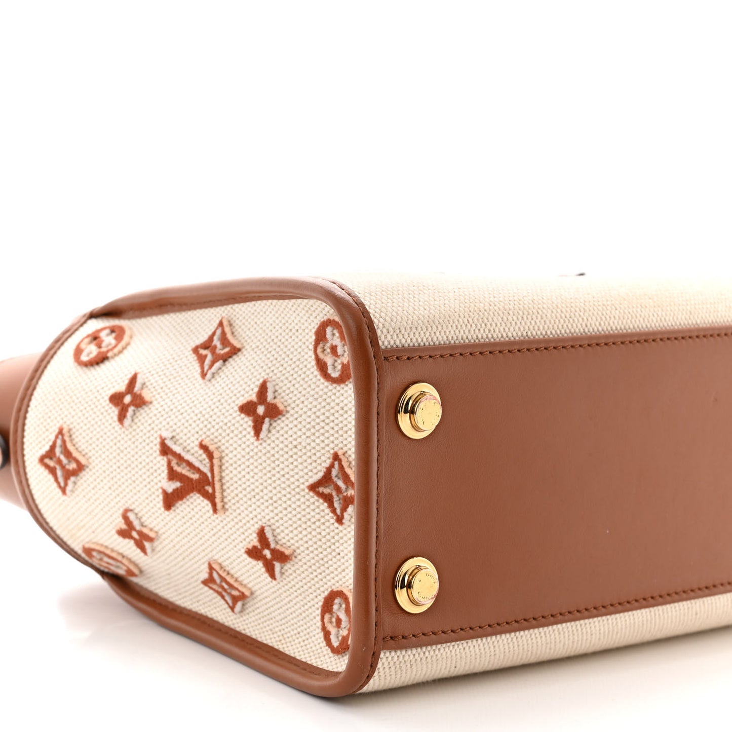 Canvas Calfskin Monogram On My Side PM Caramel Tan