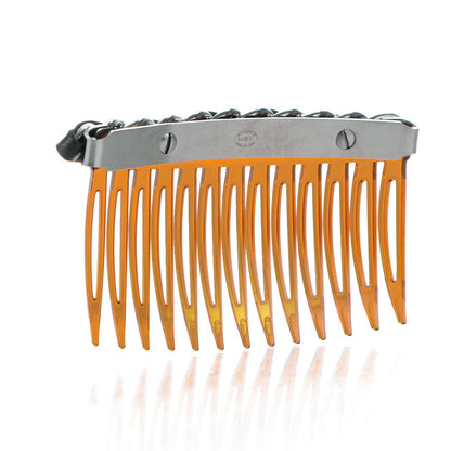 Chanel Lambskin Chain Small CC Hair Comb Black 3 of 6