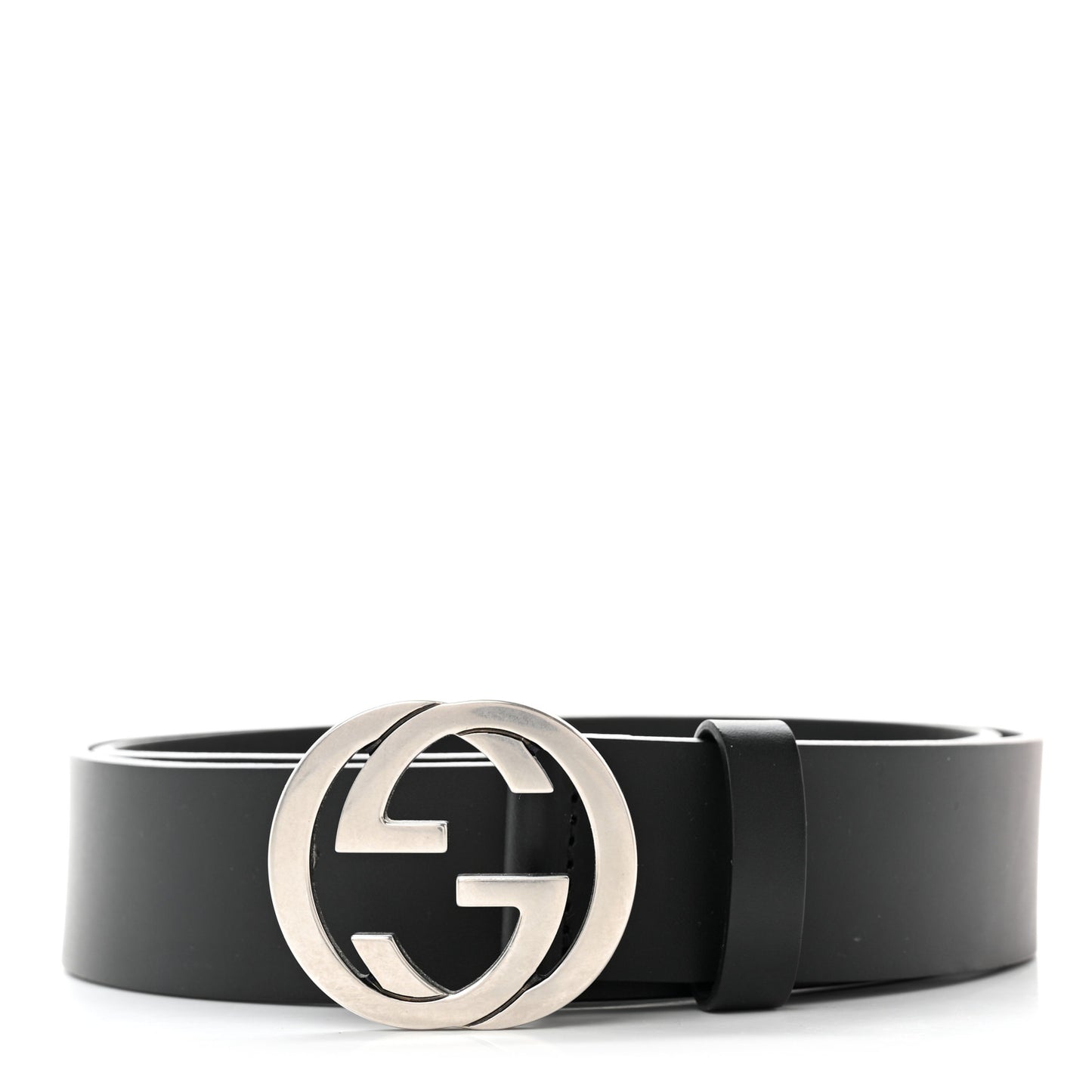 Selleria Calfskin Nickel Interlocking G 37mm Belt 95 38 Black