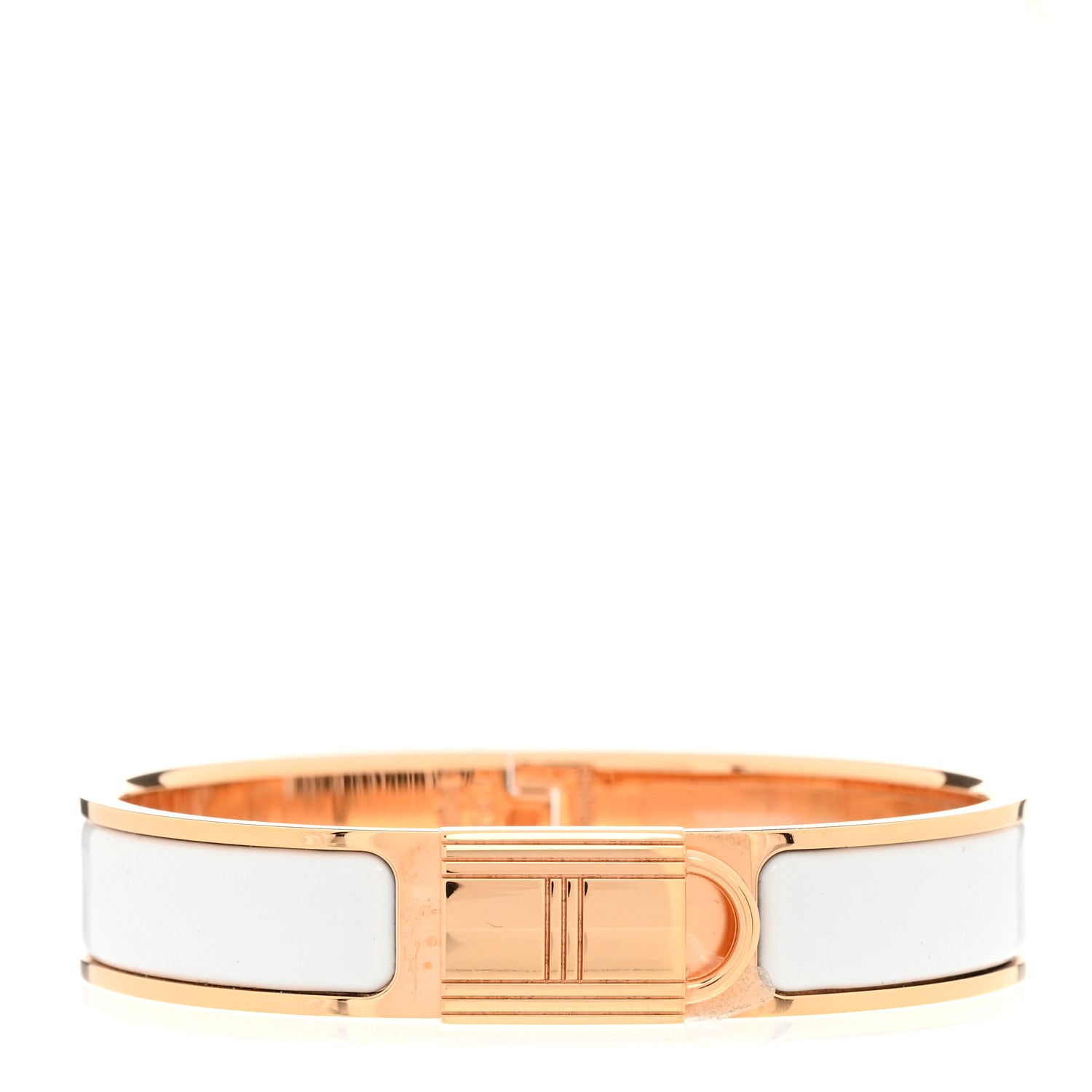 Hermes Enamel Narrow Clic Cadenas Bracelet PM White 1 of 5