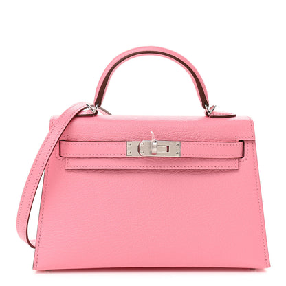 Hermes Chevre Mysore Verso Mini Kelly Sellier 20 Rose Confetti Sanguine 1 of 9