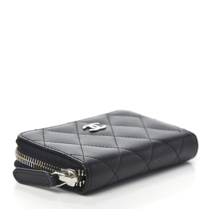 Chanel Lambskin Quilted Zip Coin Purse Black 4 of 7