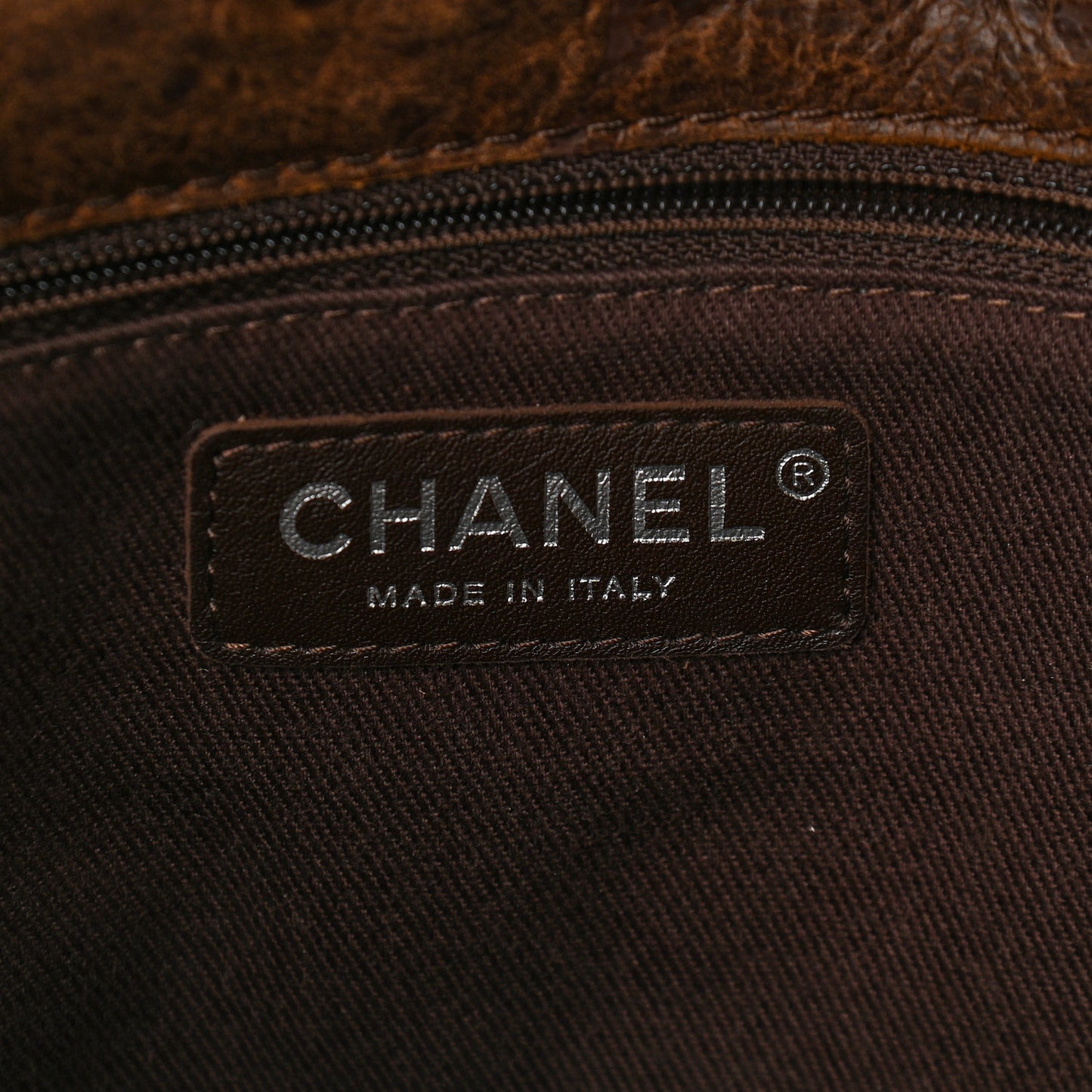 Aged Crumpled Calfskin Vintage Flap Brown