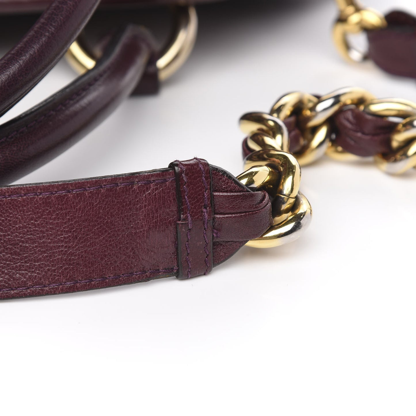 Calfskin Quilted Stam Burgundy