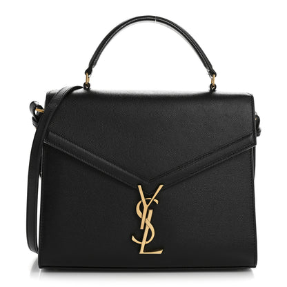 Saint Laurent Grain de Poudre Medium Classic Monogram Cassandra Top Handle Black 1 of 15