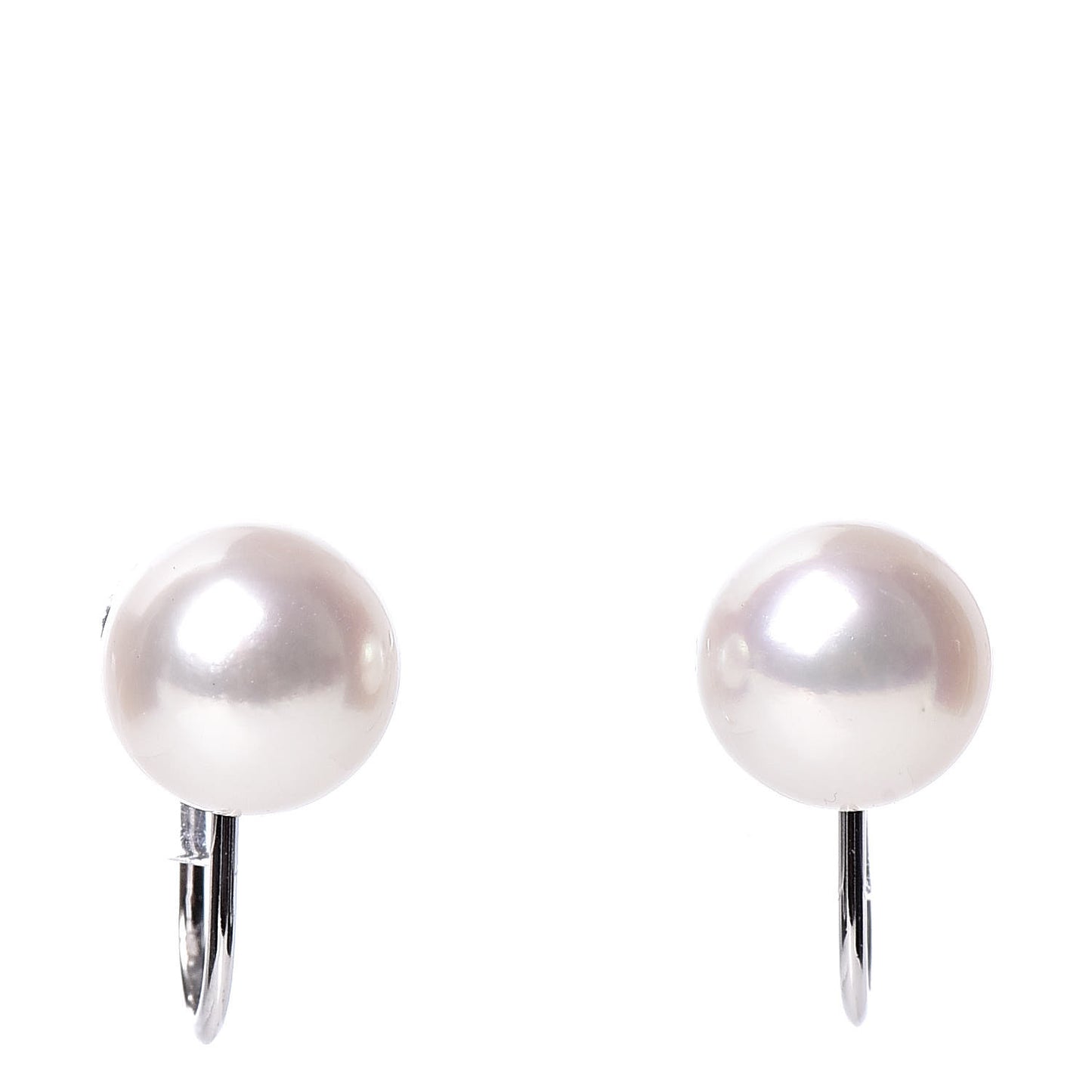 Sterling Silver 18K White Gold Akoya Pearl 7-8mm Strand Necklace Earring Set