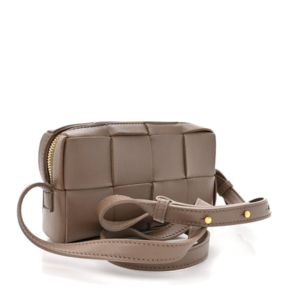 Bottega Veneta Lambskin Maxi Intreccio Cassette Phone Pouch Crossbody Bag Taupe Grey 3 of 10