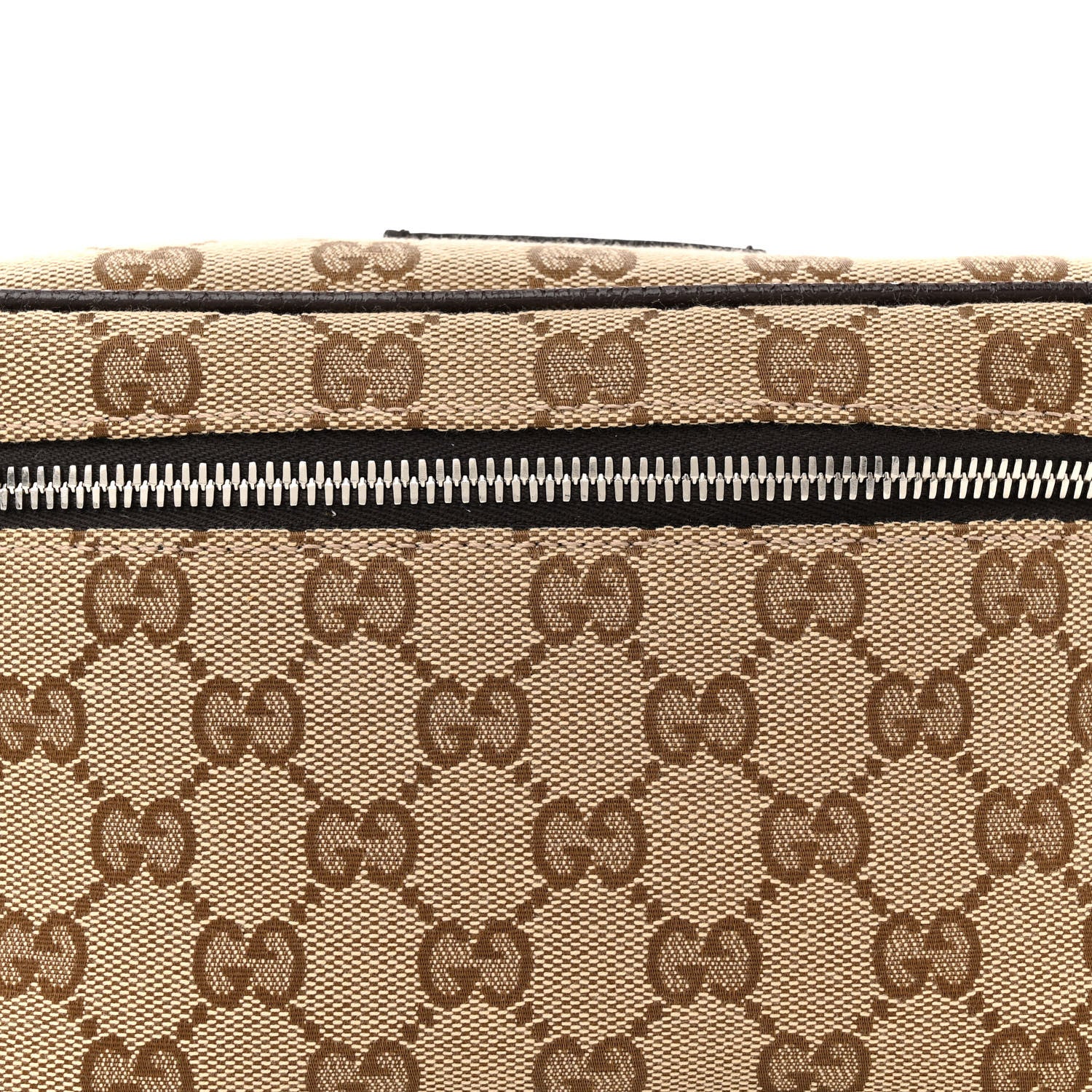 Gucci Monogram Dollar Calfskin Waist Pouch Beige Ebony Testa di Moro Marrone Scuro 8 of 11