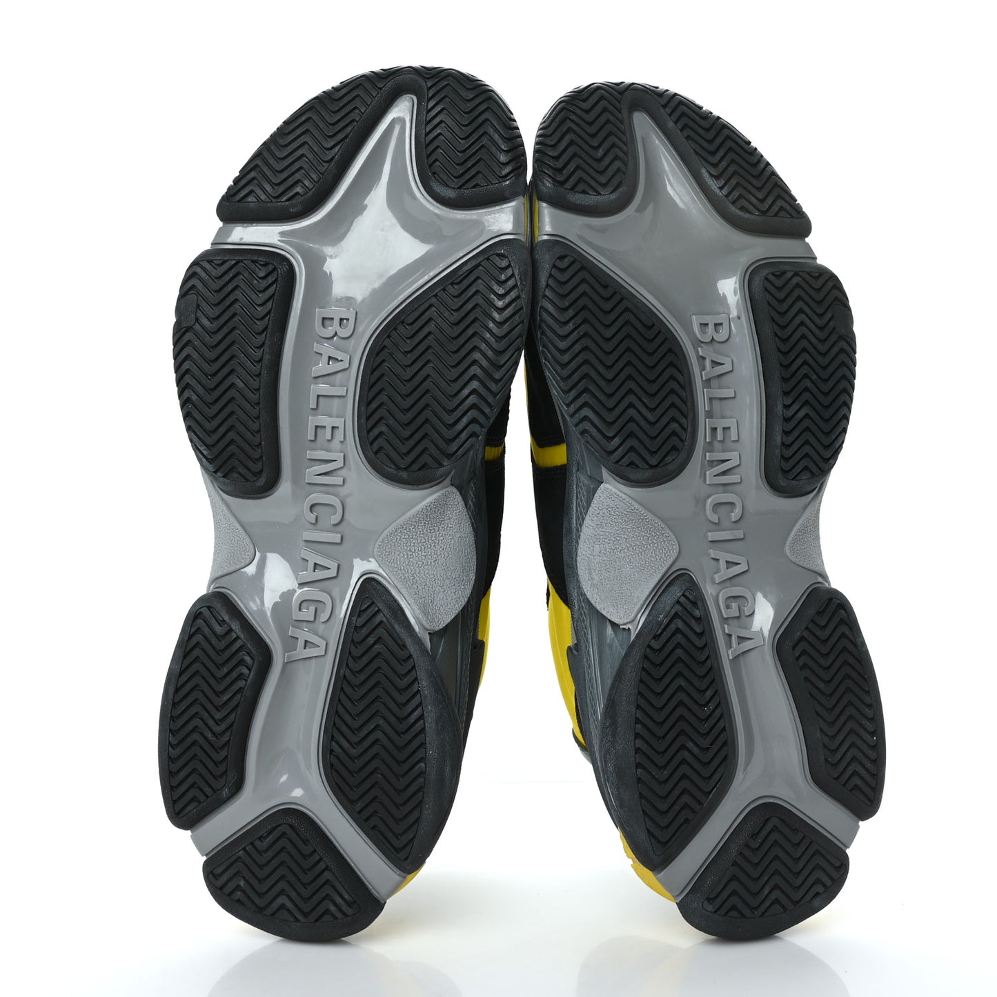 Nylon Suede Mens Triple S 2.0 Sneakers 42 Black Jaune Gris