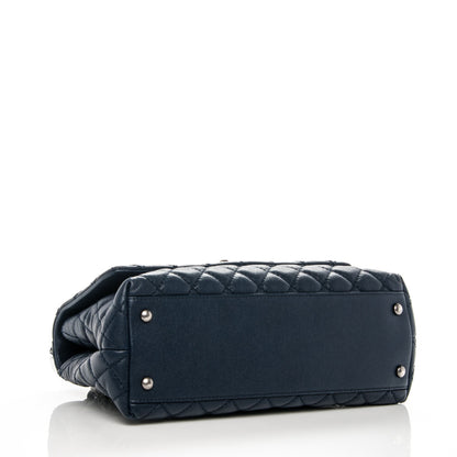 Chanel Caviar Quilted Small Coco Handle Flap Navy 4 of 8