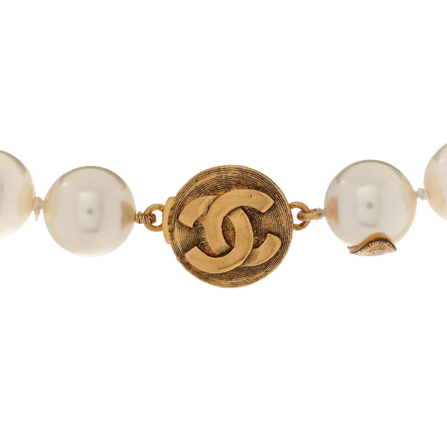 Chanel Pearl Crystal Short Necklace Gold 5 of 8