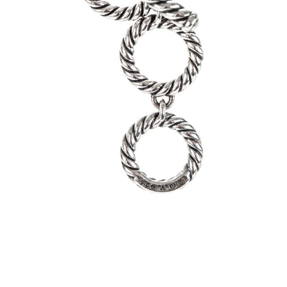 David Yurman Sterling Silver Pave Diamond Willow Drop Necklace 5 of 7