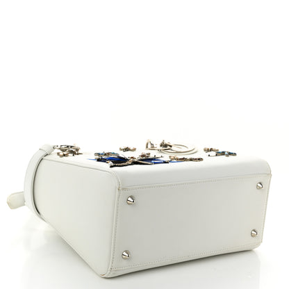Christian Dior Smooth Calfskin Embellished Dragonfly Medium Lady Dior White Multicolor 4 of 11