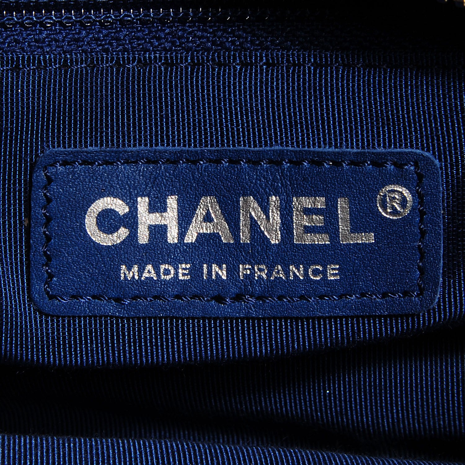 Chanel Lambskin Surpique Chevron Small Tote Dark Blue 6 of 8
