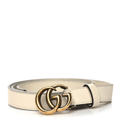 Gucci Calfskin Double G 20mm Belt 80 32 Mystic White 1 of 5