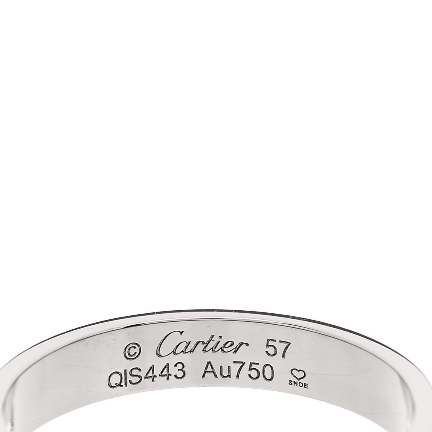 18K White Gold 3.5mm LOVE Wedding Band Ring 57 8