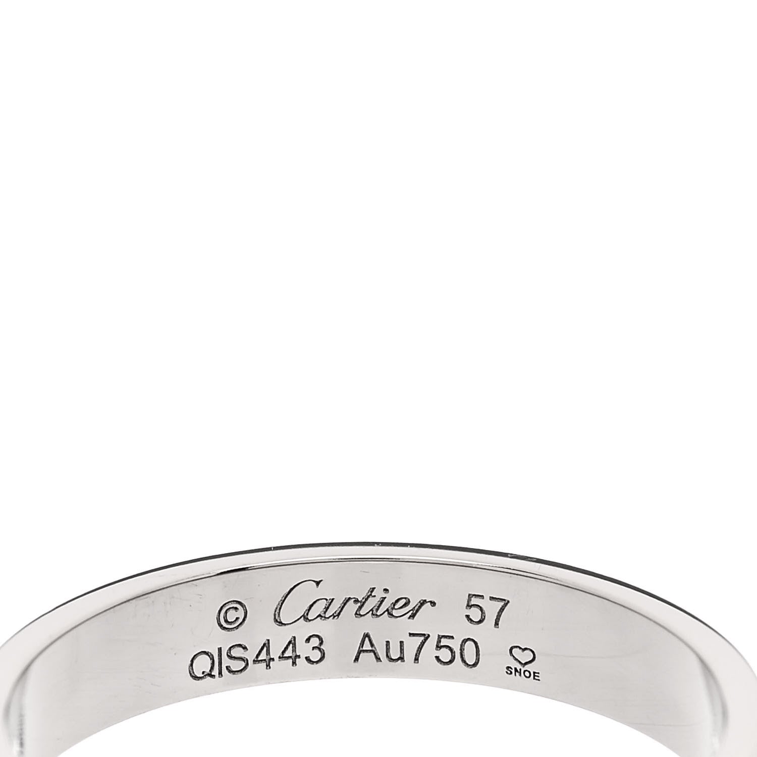 Cartier 18K White Gold 3.5mm LOVE Wedding Band Ring 57 8 4 of 5