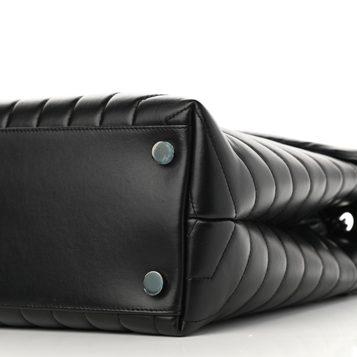 Calfskin Y Quilted Monogram Large Loulou Chain Satchel Black