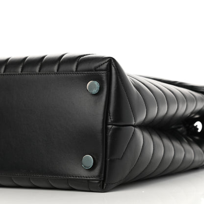 Saint Laurent Calfskin Y Quilted Monogram Large Loulou Chain Satchel Black 11 of 12