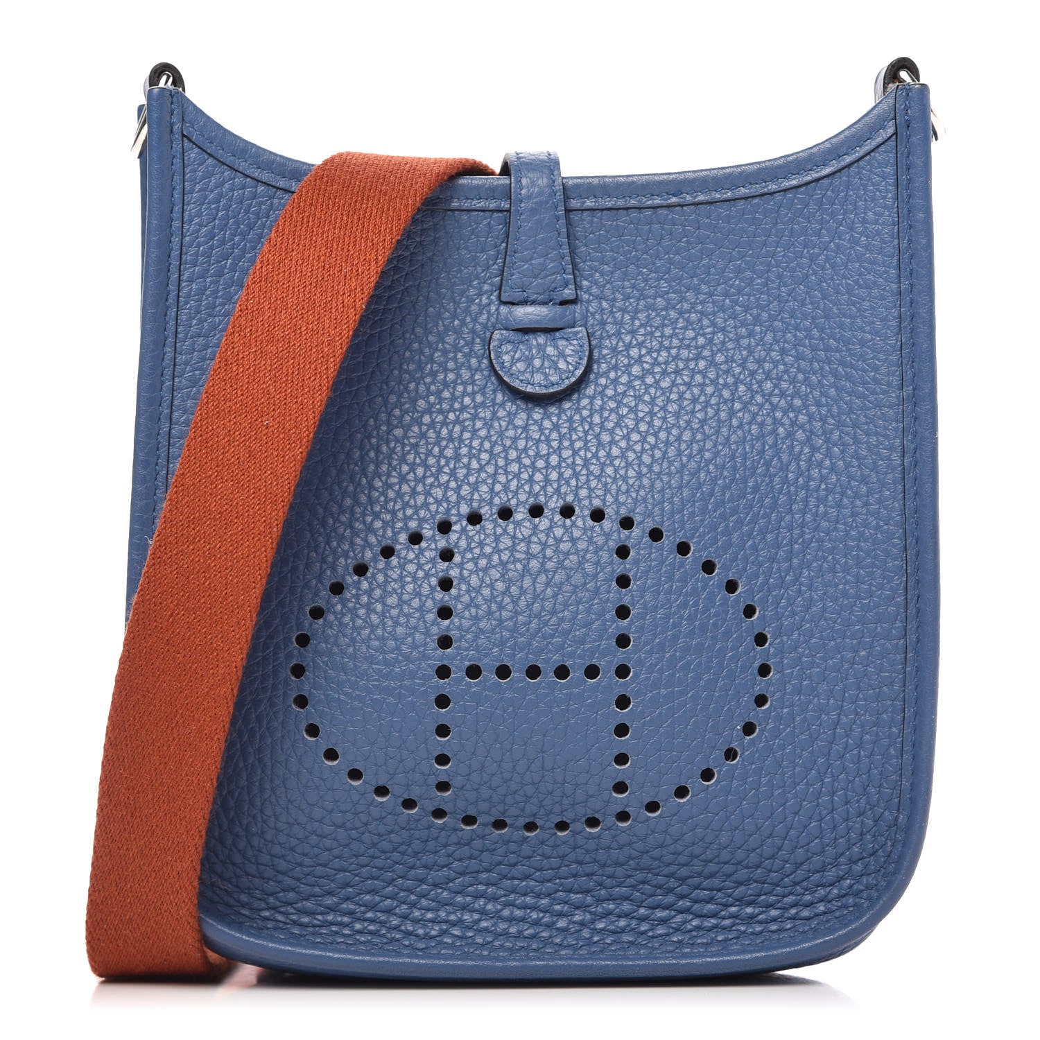 Hermes Taurillon Clemence Amazone Evelyne TPM Bleu Agate Cuivre 1 of 9