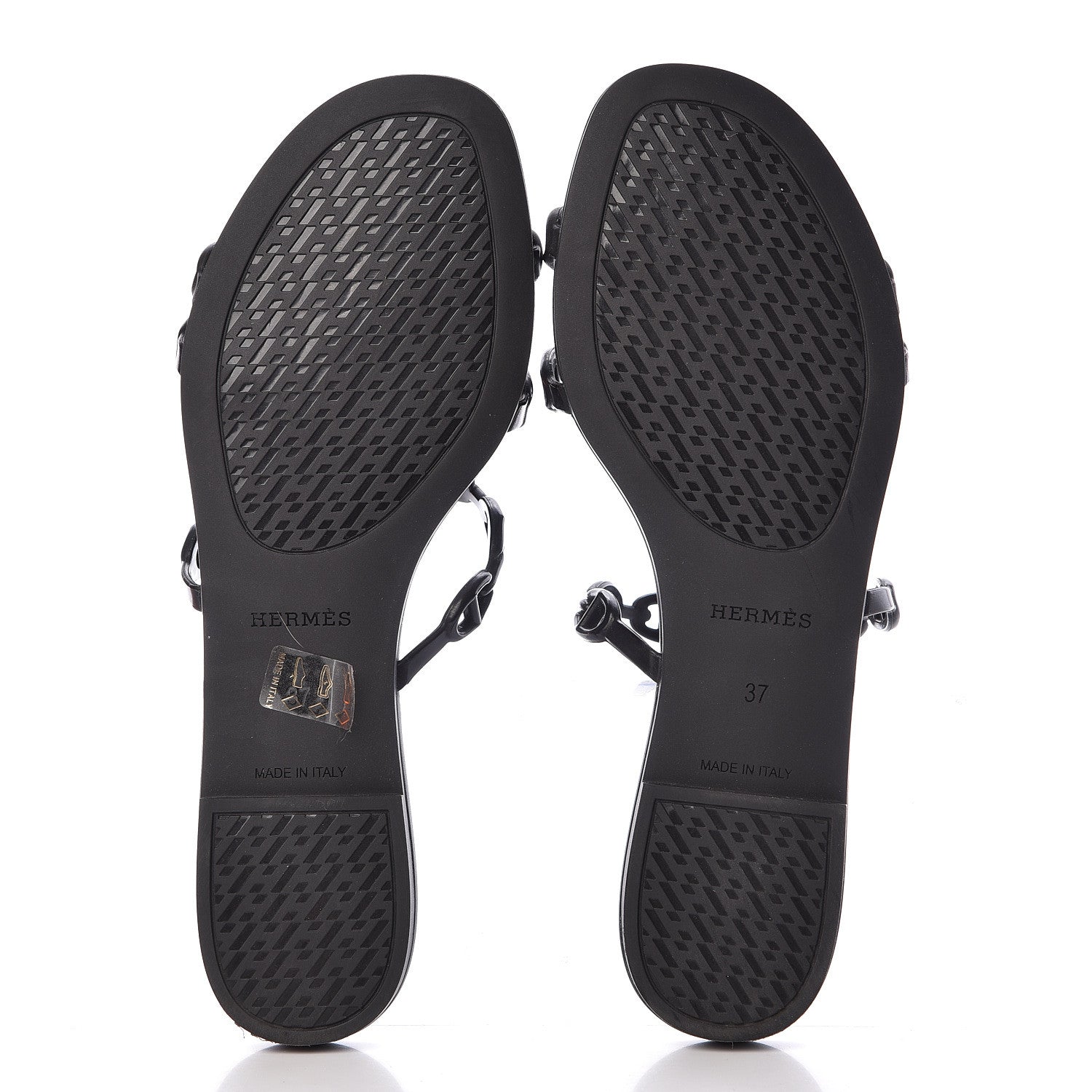 Hermes Rubber Chaine d'Ancre Rivage Sandals 37 Black 5 of 9