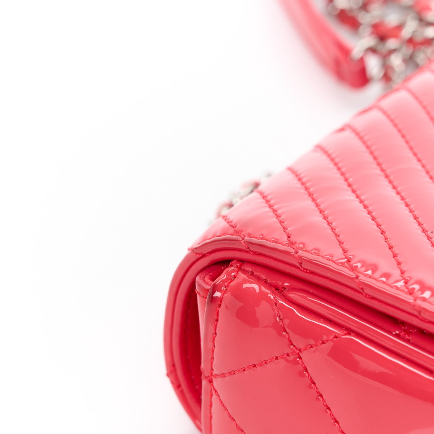 Patent Quilted Small Coco Boy Flap Pink