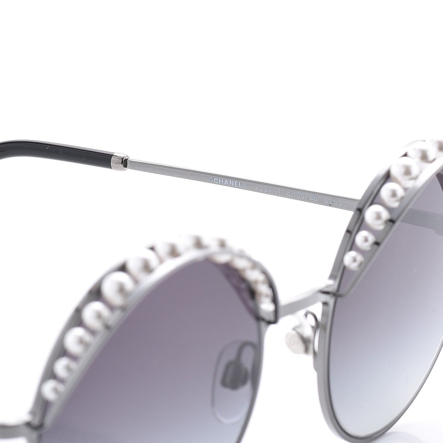 Pearl Round Polarized Sunglasses 4234-H Silver
