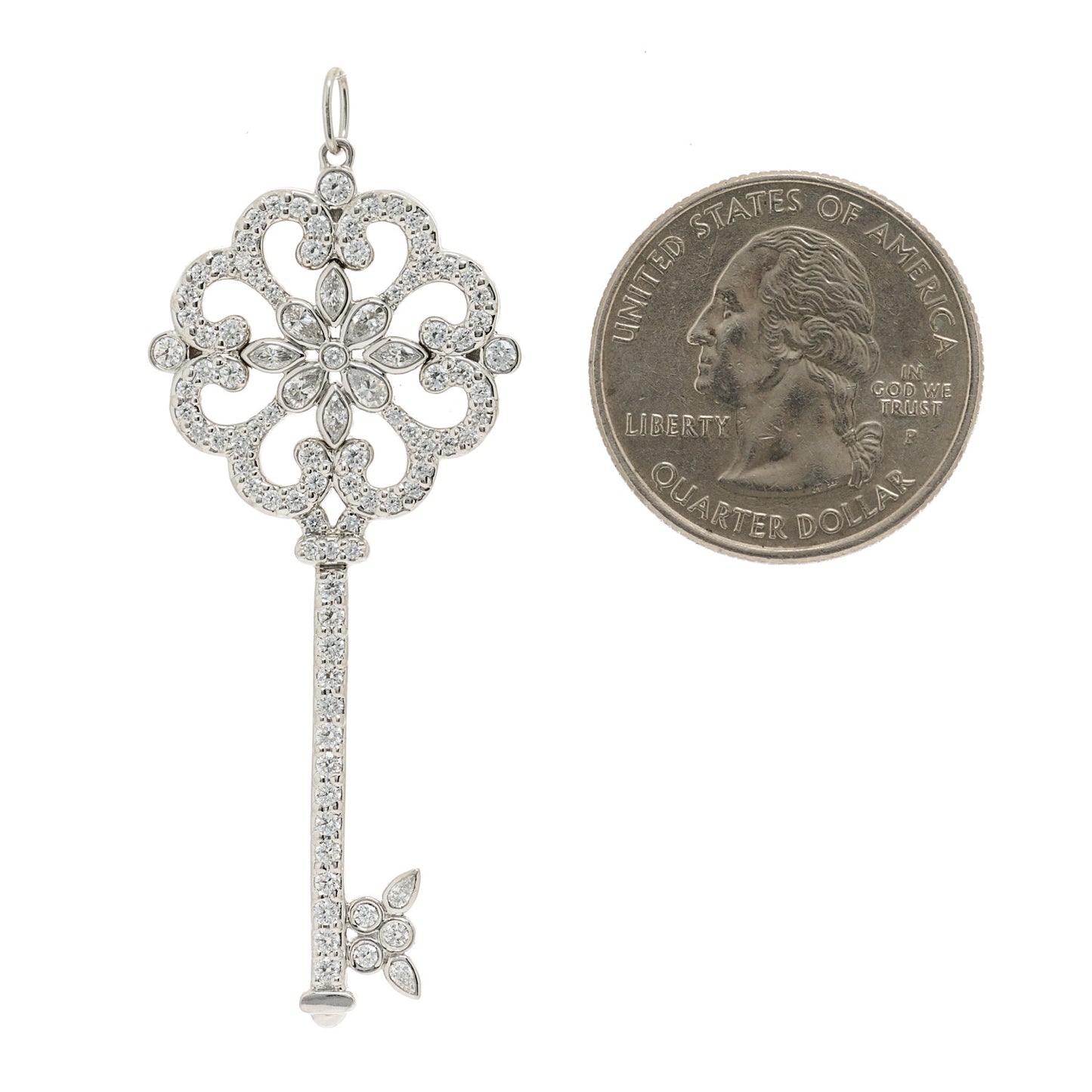 Platinum Diamond Enchant Primrose Key Pendant